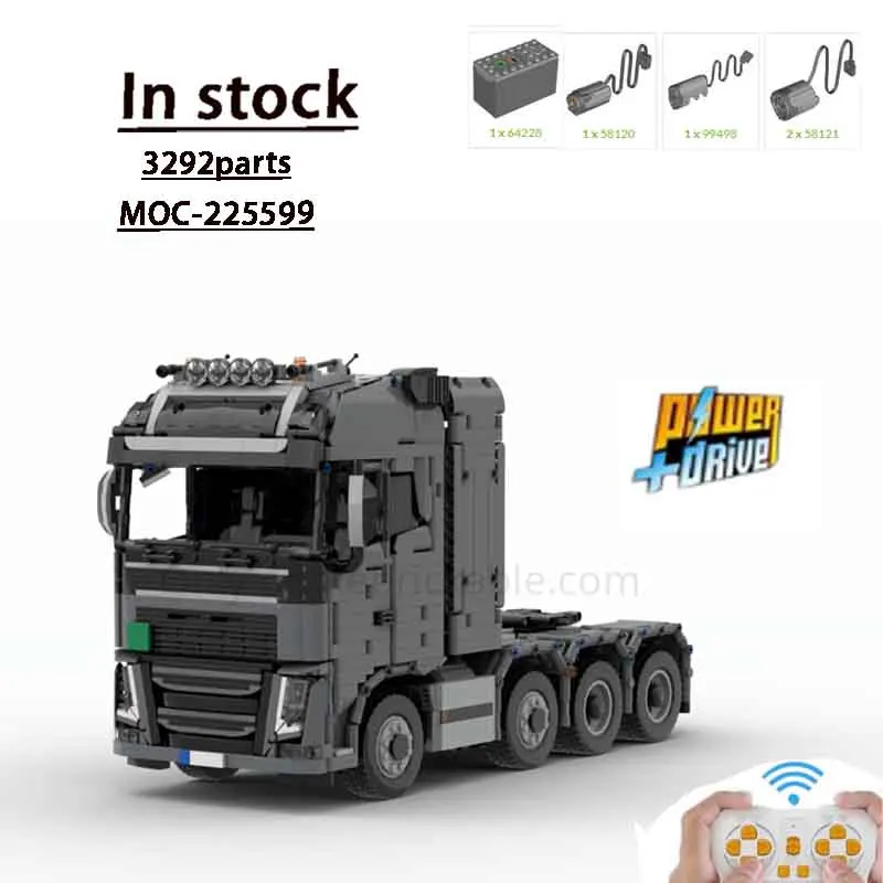 

MOC-225599 Электрический RC FH16_8x6 сверхмощный трактор 3292 PartsMOC Creative для мальчиков и детей, строительные блоки на Рождество, день рождения, игрушки, подарки