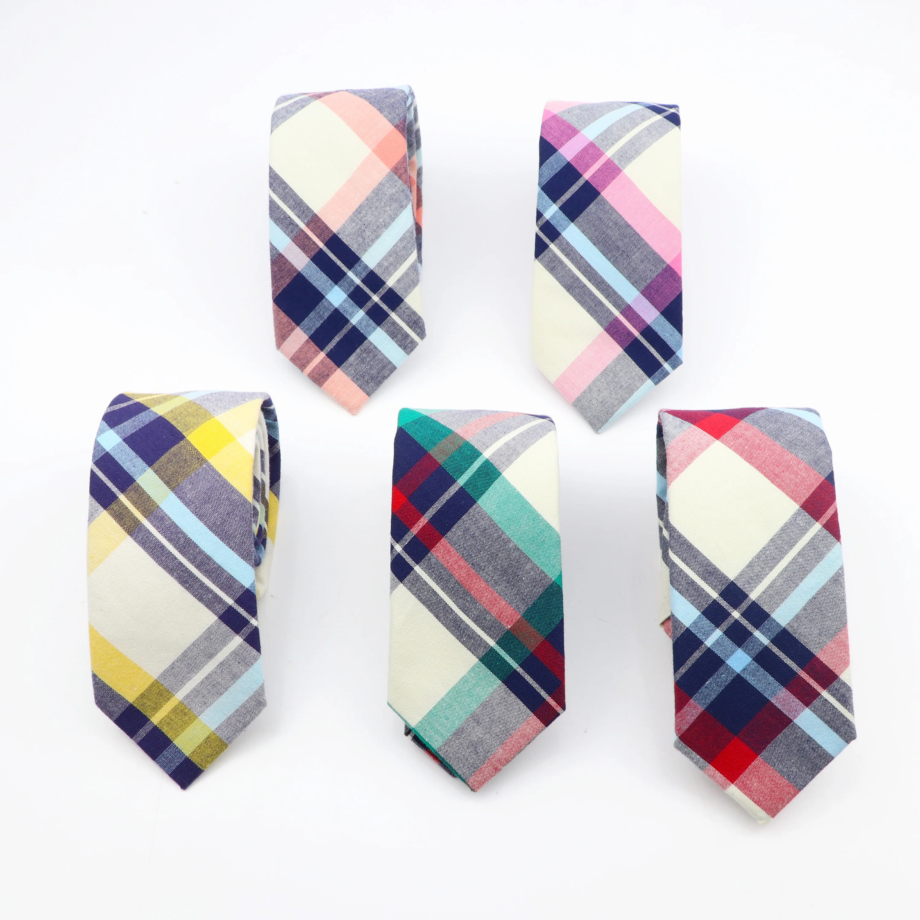 Classic 6CM Men's Striped Plaid Cotton Tie Fashion Casual Minimalist Style Tie Wedding Performance Cravatveat