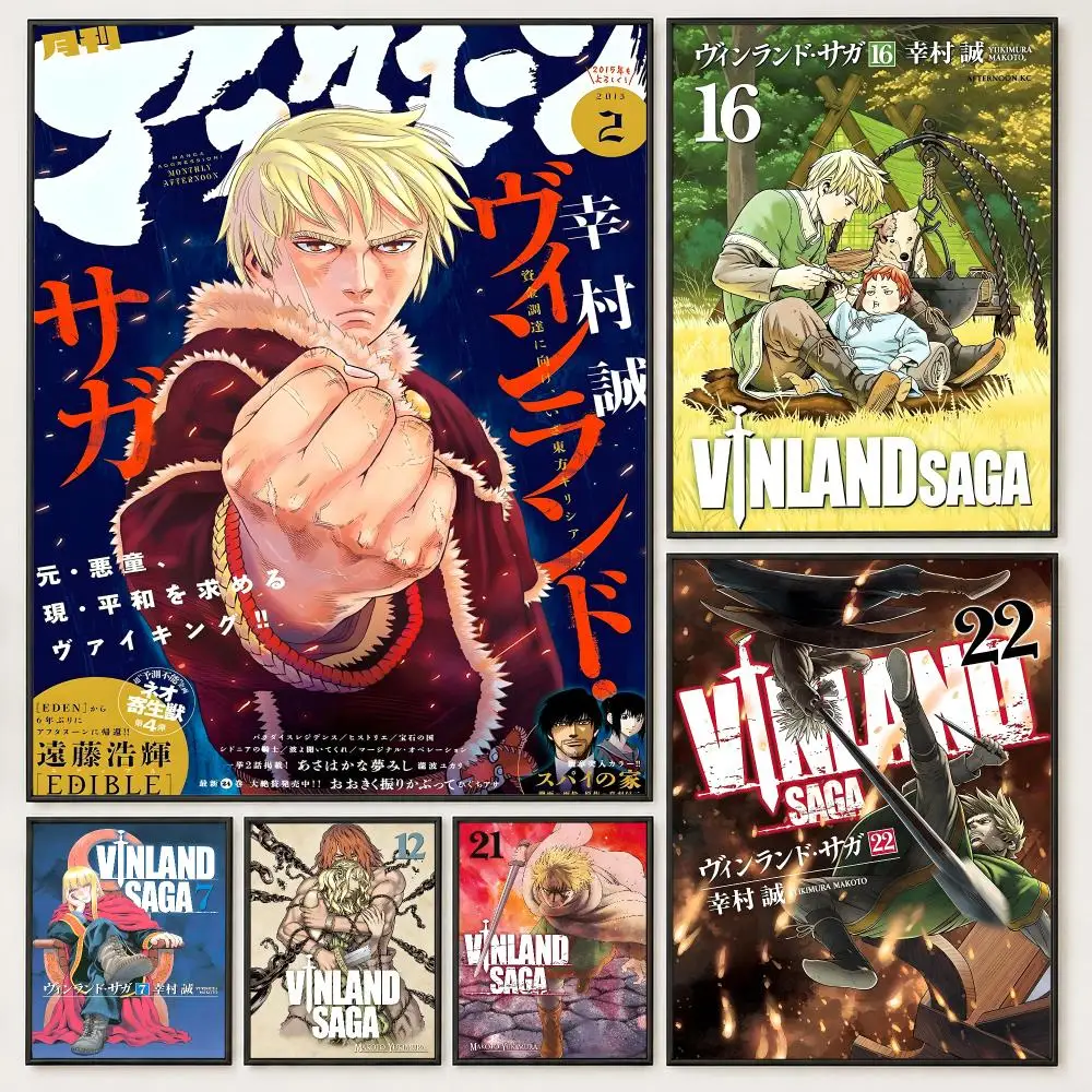 Anime Vinland Saga Poster Poster Trendy Aesthetic SelfAdhesive HD Wall Decor Home Café Bedroom Room Decoration Gift