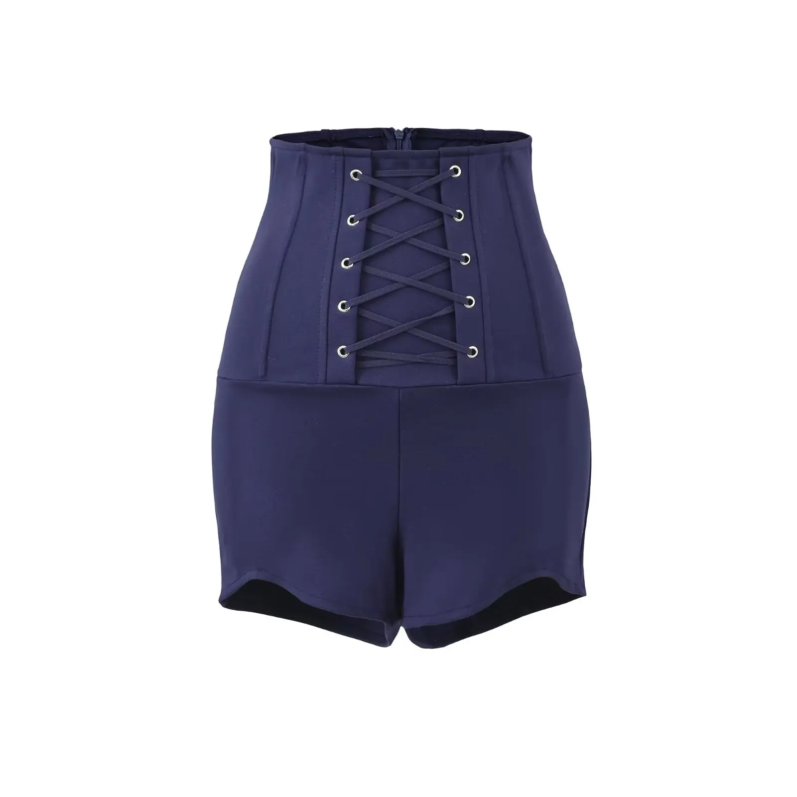 Sexy Spicy High Waist Fishbone Shorts Tight Fitting Casual High Hip Women's Shorts Bandage Hotpants Straight Leg Pure Color