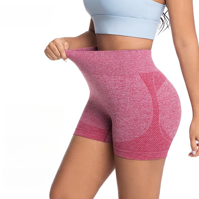 Women Sport Shorts High Waist Elastic Tight Workout Booty Short Tummy Control Sexy Yoga Seamless Fitness Hip Lifting Sportswear
