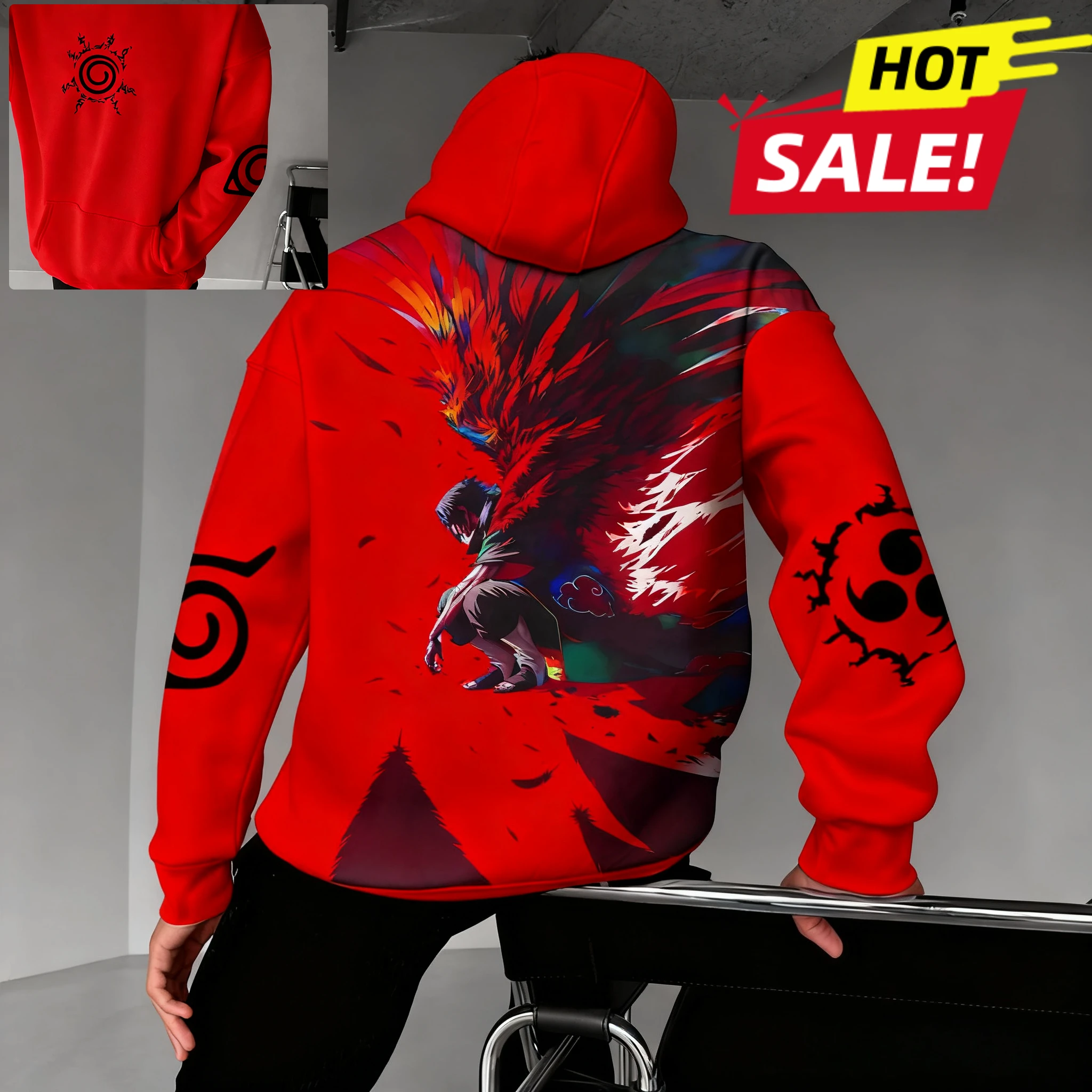 

Y2K японское аниме 3D крутая толстовка с логотипом Наруто для мужчин, женщин, взрослых, детей, весенние и осенние топы, стиль ретро
