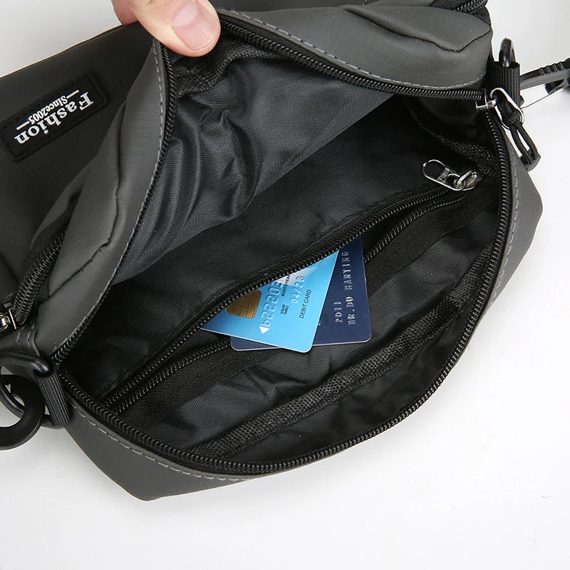 Anti Theft Chest Pack Men Business Crossbody Bag Water Resistant Nylon Shoulder Bag Multi Pocket Travel Messenger Bag For Male