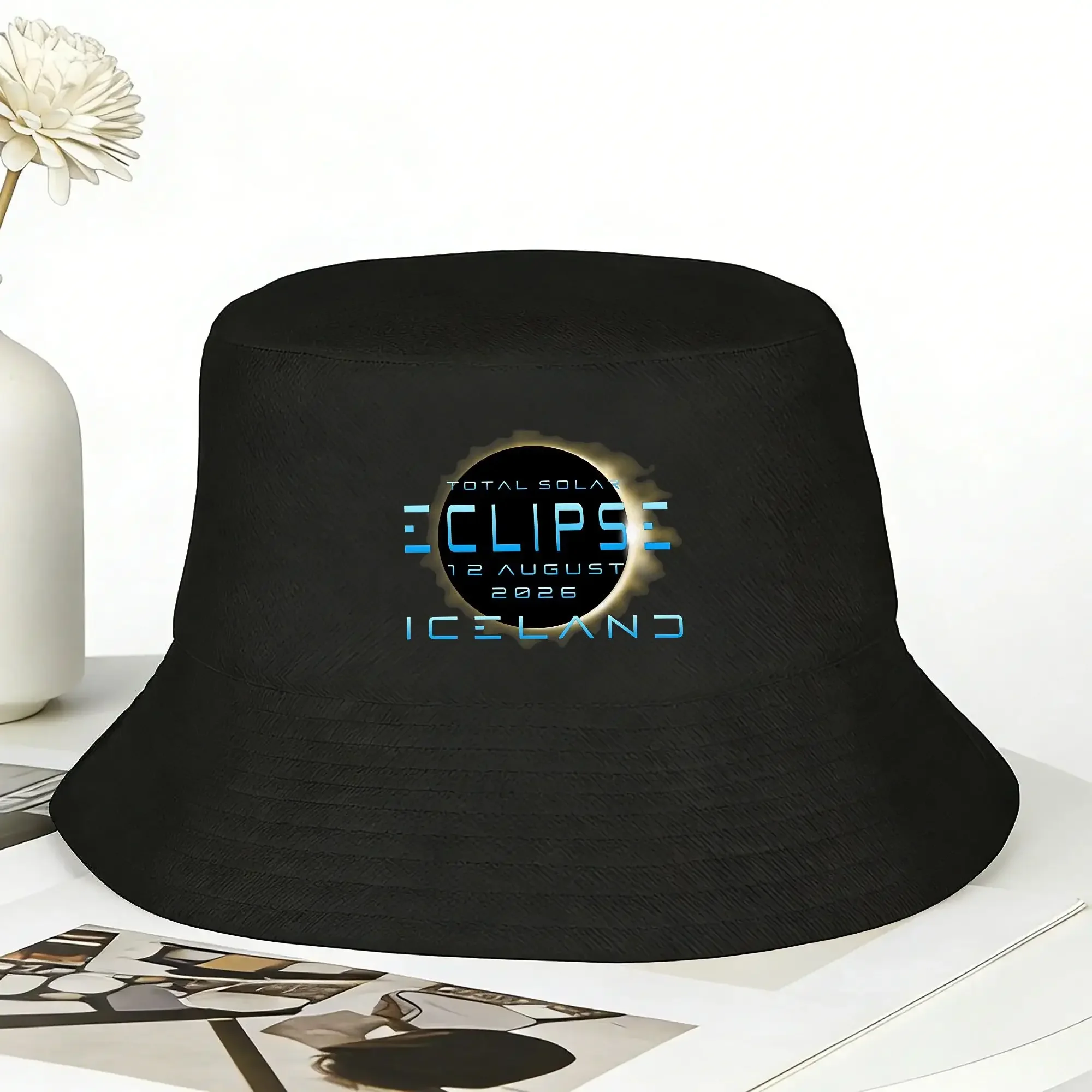 New Total Solar Eclipse 2026  Bucket Hat  Hawaii Fisherman Caps For Men Women Casual Fishing Visor Hats Foldable Graphic Cap