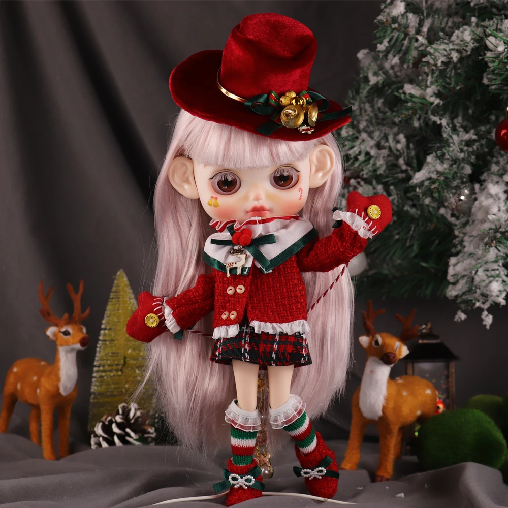 Outfits For ICY DBS Blyth Doll Santa Dress Christmas Suit Toodles Galore 1/6 BJD ANIME GIRL AZONE S Body