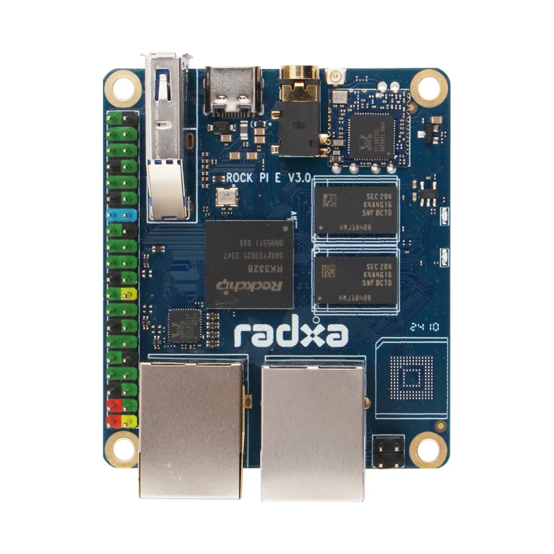 VivaRadxa ROCK Pi E RK3328 4-core CPU, Dual Gigabit Ethernet,WiFi4 Or WiFi5 Optional And EMMC Optional ,Single Board Computer