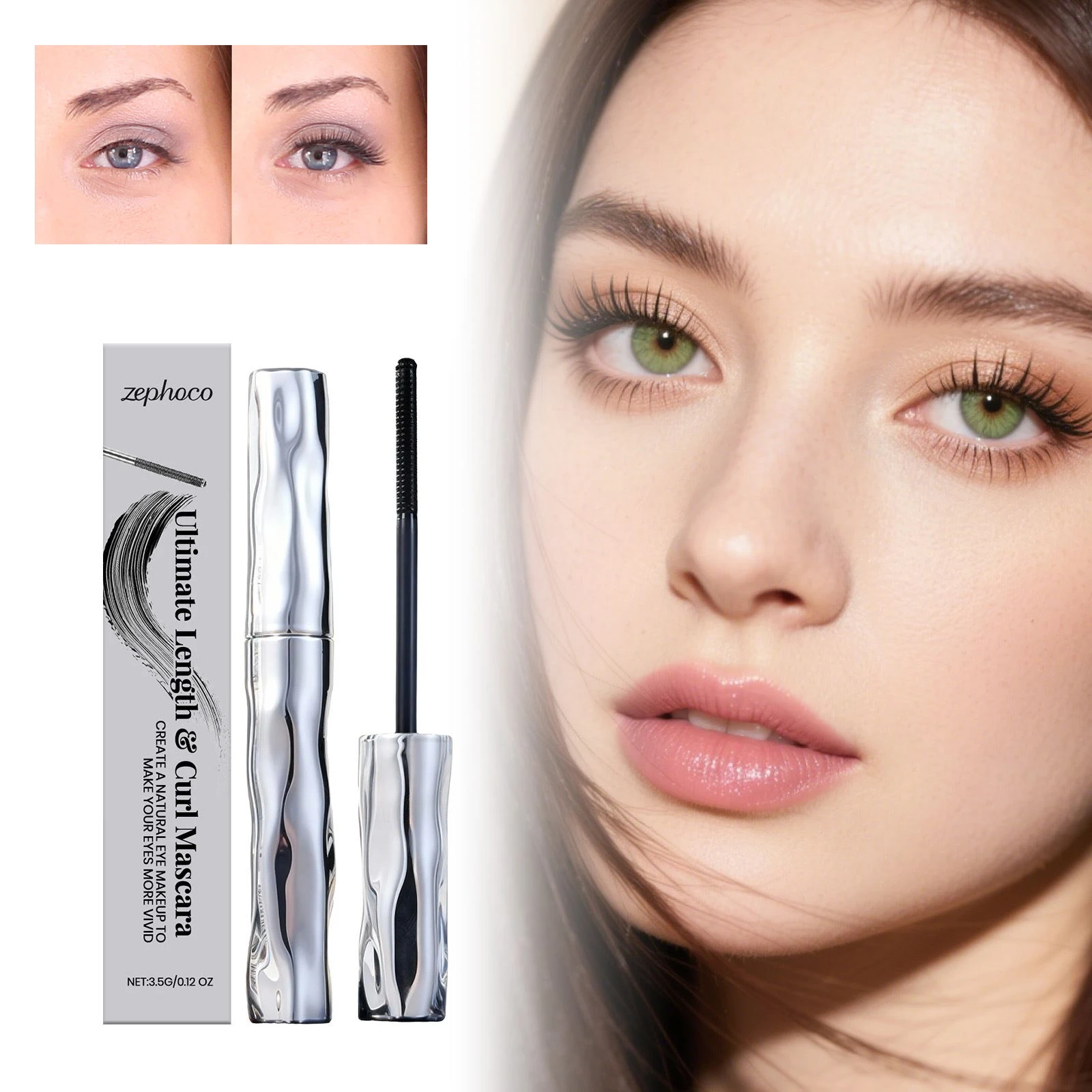 Mascara imperméable pour cils, longue durée, naturel, Anti-taches, en Fiber de soie, maquillage pour les yeux, cosmétiques pour femmes