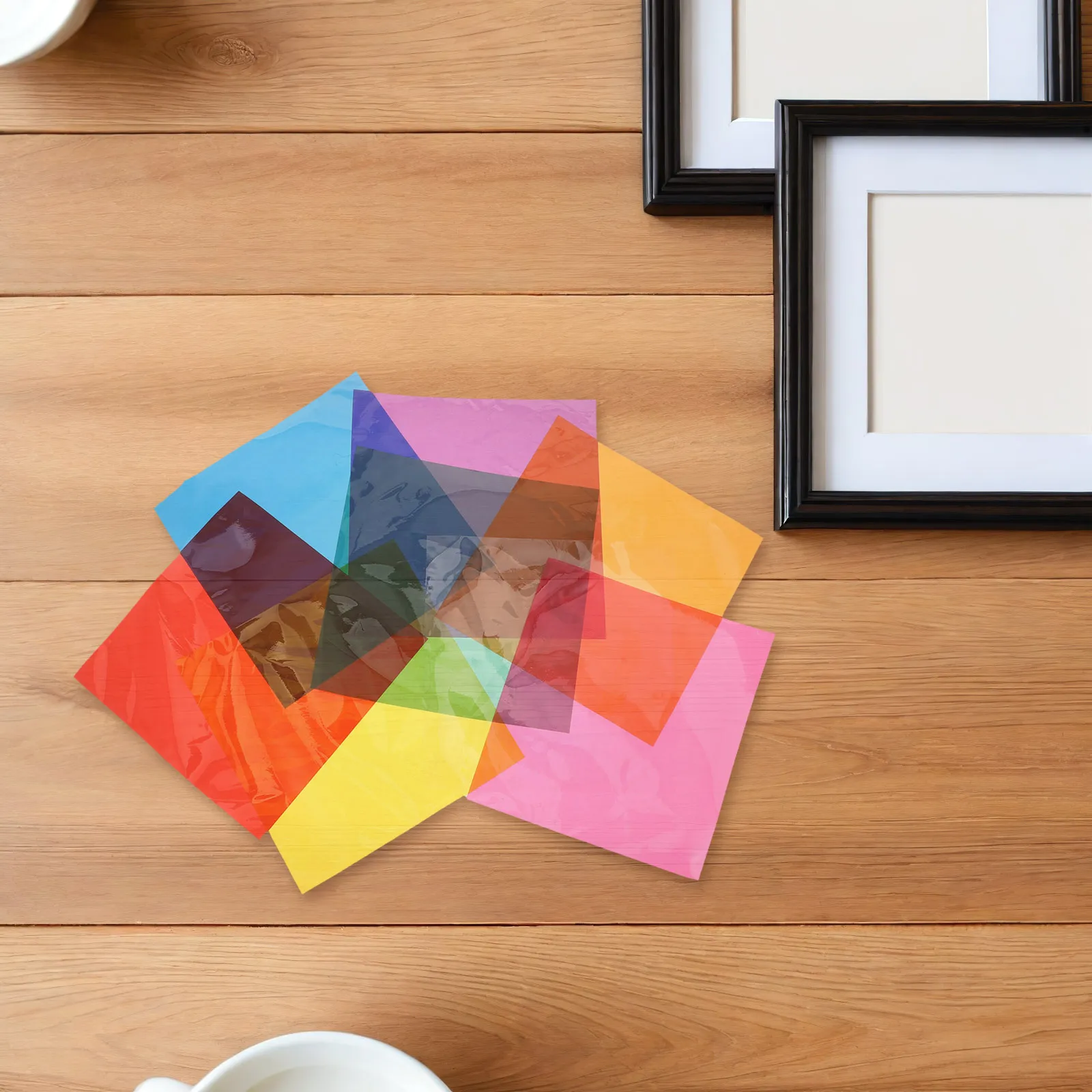 90 قطعة من صفائح السيلوفان الملونة متعددة الاستخدام DIY الحرف الضوء نشر ورق التغليف الشفاف الحرفية السيلوفان