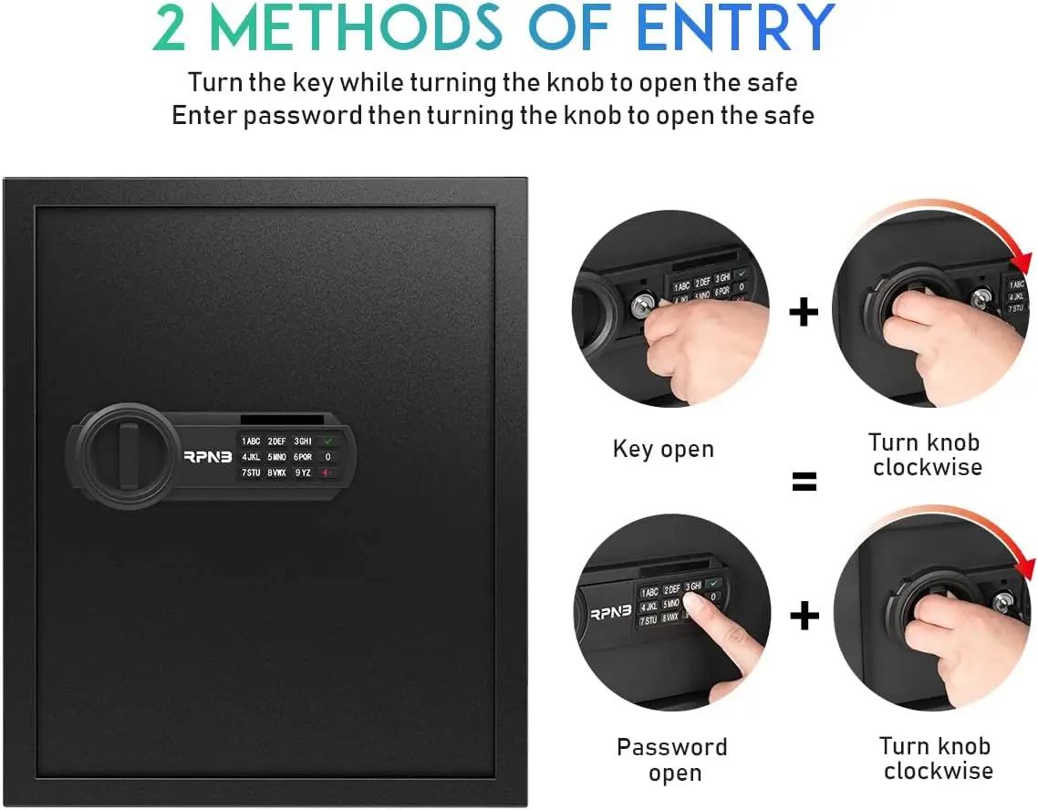 Deluxe Safe and Lock Box,Digital Keypad Safe Box,Steel Alloy Small Safes, Keypad Lock,Perfect for Home Office Hotel Business Jew