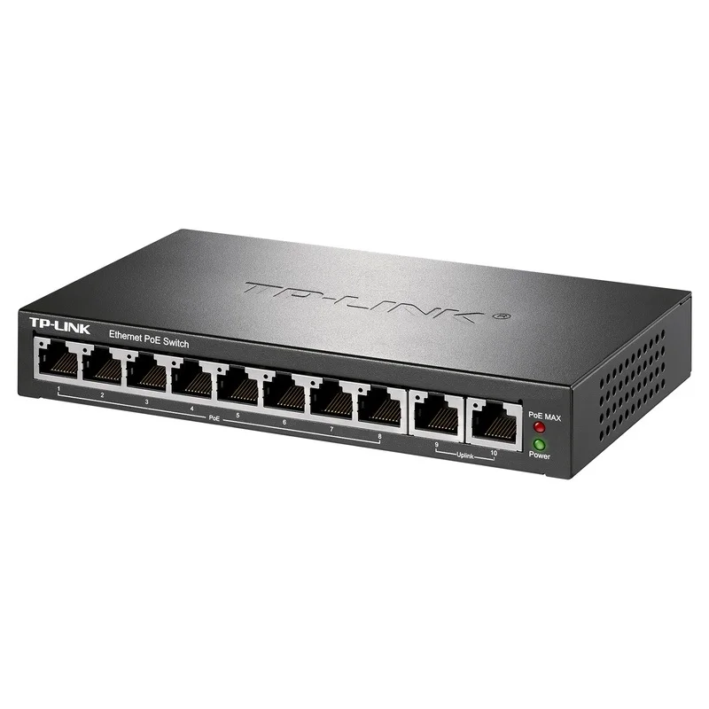 802.3at/af 57W 10 Ports 1000Mbps Ethernet Switch 8 PoE+ ports power to IP camera,wireless AP, 10-port RJ45 Gigabit PoE Switch