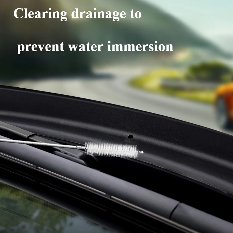 1pc foro di scarico per auto sbloccare spazzola per pulizia tetto apribile tubo lungo drenaggio dell'acqua sbloccare strumento per tubazioni per auto pulitore parti di automobili