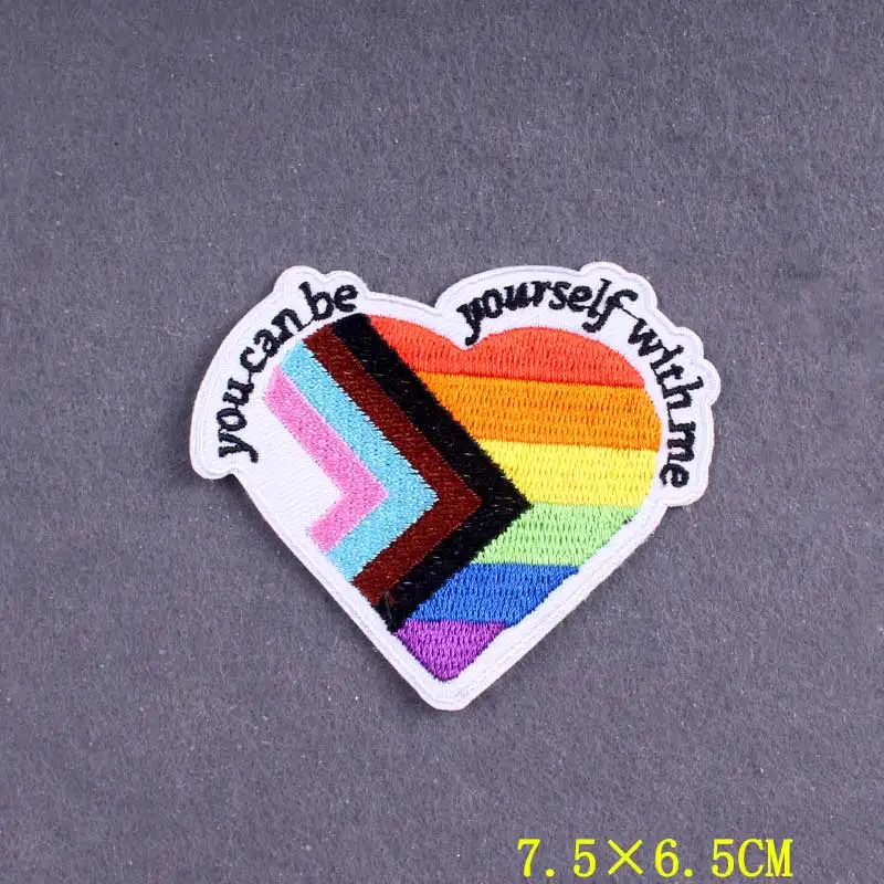 Embroidered Patch LGBT Stripes Pride Gay Patches For Clothing DIY Rainbow Patch Iron on Patches On Clothes Badges On Backpack