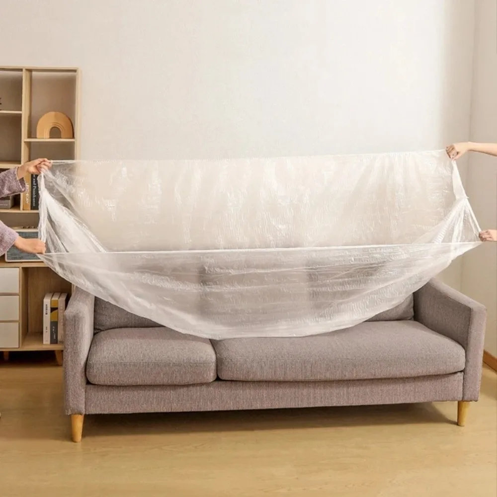 Transparent Disposable Dust Covers Elastic Drawstring Dust-proof Cover All Wrapped Waterproof Furniture Dust Cover