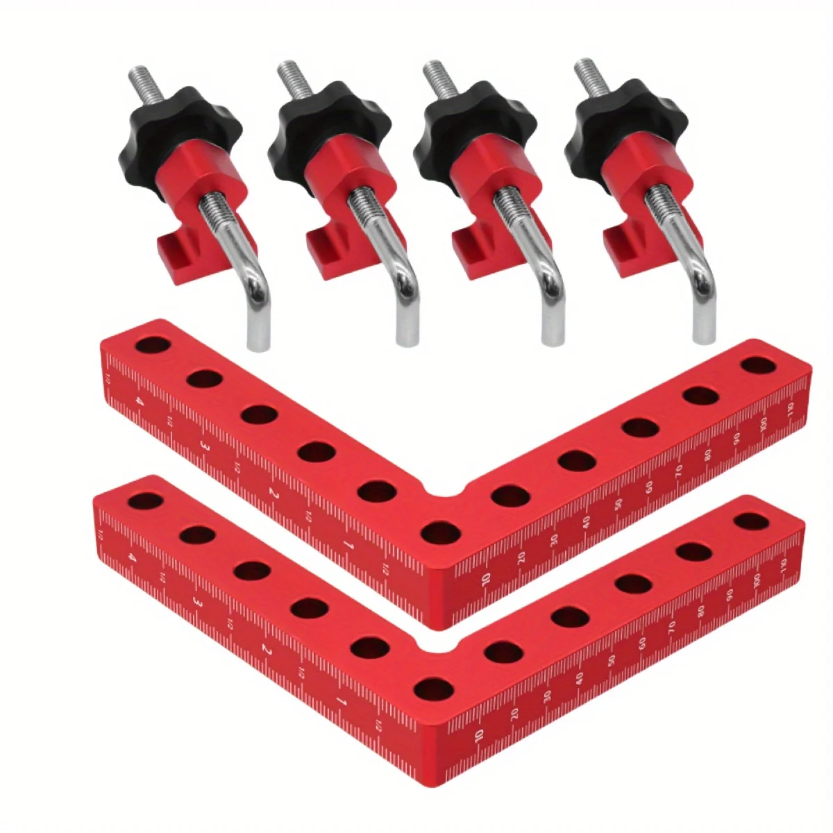 1/2 pacote quadrados de posicionamento de ângulo reto-120/140mm 90 graus braçadeira de canto tipo l-clipe de fixação de alumínio ferramenta quadrada de fixação
