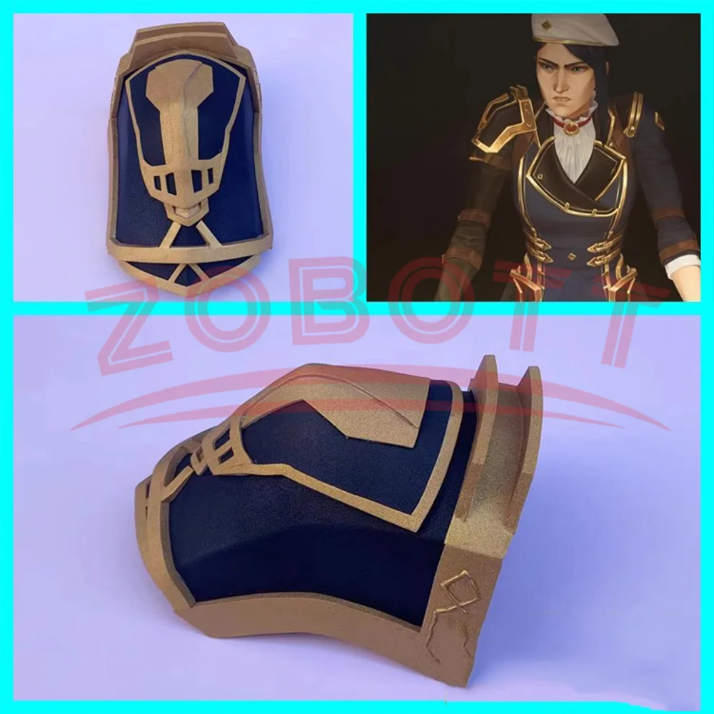 Anime Game LoL 2 Arcane Caitlyn Cosplay Shoulder Armor Wig Weapon Props Accessories Halloween Cosplay Costume Wig Prop