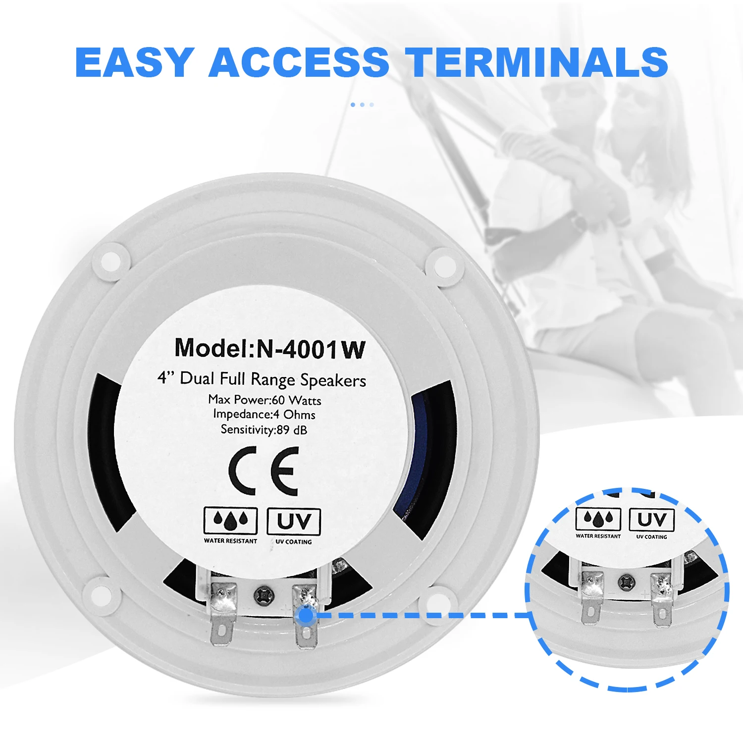 Guzare rádio estéreo marinho bluetooth receptor de mídia digital ou 4-inch barco alto-falantes ou antena fm para jet ski carrinho de golfe atvs