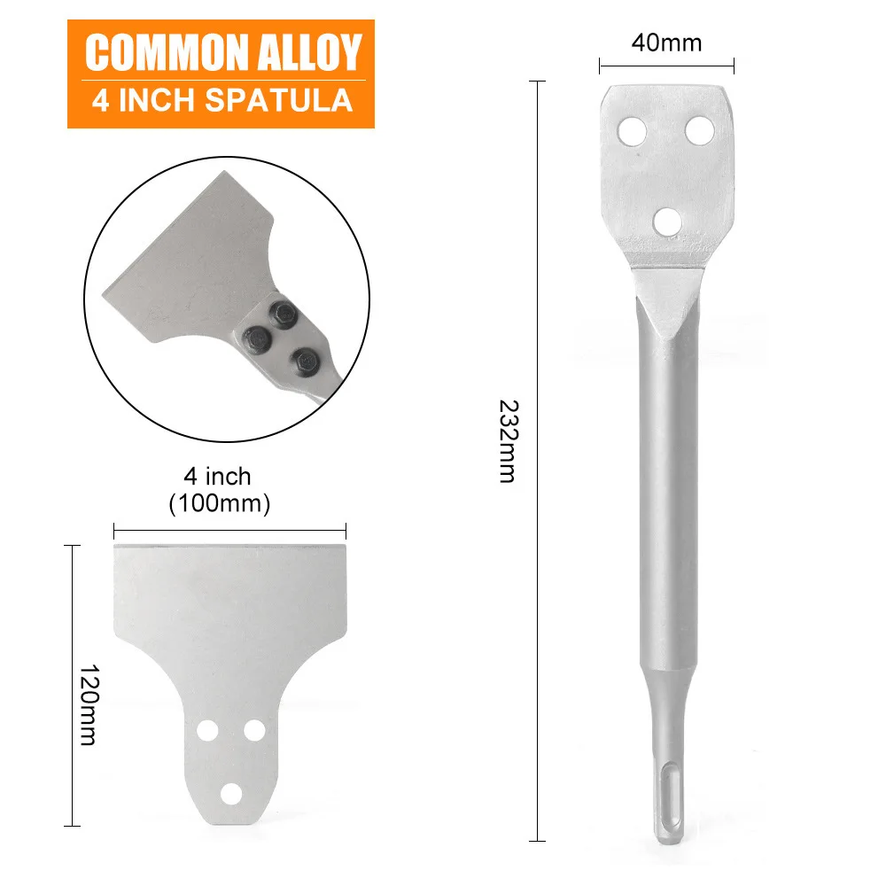 Electric Hammer Attachment SDS Plus Chisel Scraper For Floor Tile Adhesive Removal Masonry Surface Stripping Tooling