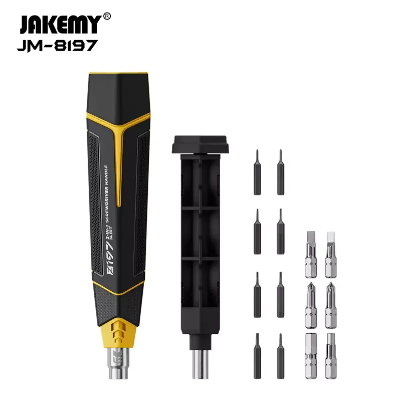 JAKEMY JM-8197 Набор отверток 16 в 1, многофункциональная отвертка для разборки сверла высокой твердости для ремонта мобильных телефонов