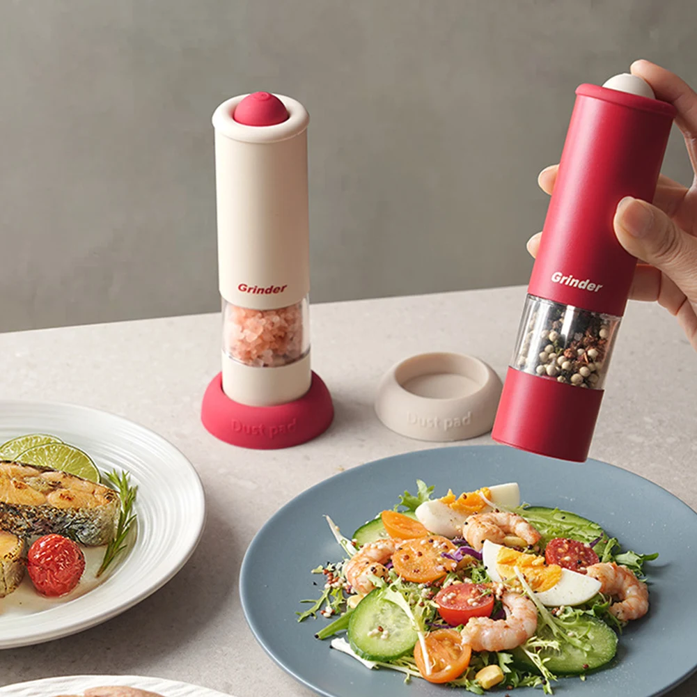 Molinillo de granos para el hogar, molinillo de pimienta y sal eléctrico recargable por USB, molino de especias eléctrico de aspereza ajustable para el hogar y la cocina