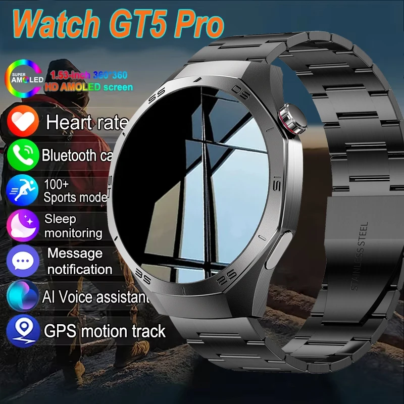 

2025 New Voice Call Smart Watch Men GT Series 1.52 inch AMOLED Screen Sports Watch GPS Motion Track Smartwatch For Android IOS