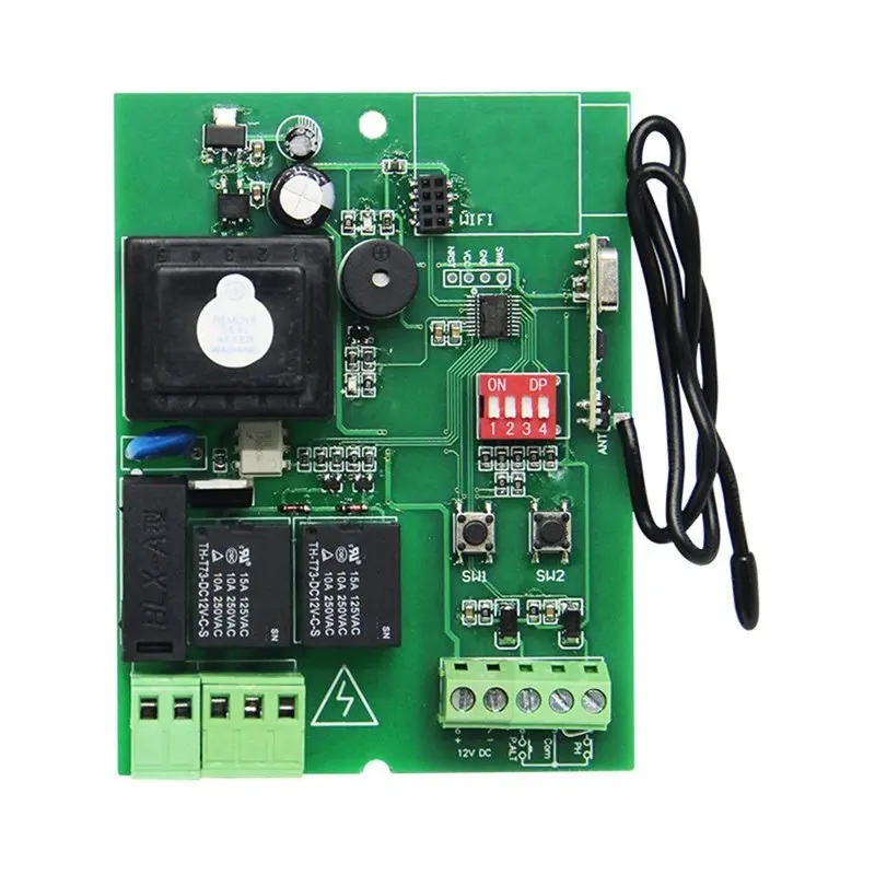 ABKN AC220V Roller Shutter Control Board Tubular Motor Receiver + 4 Remote Controls for Garage Door Gate Opener