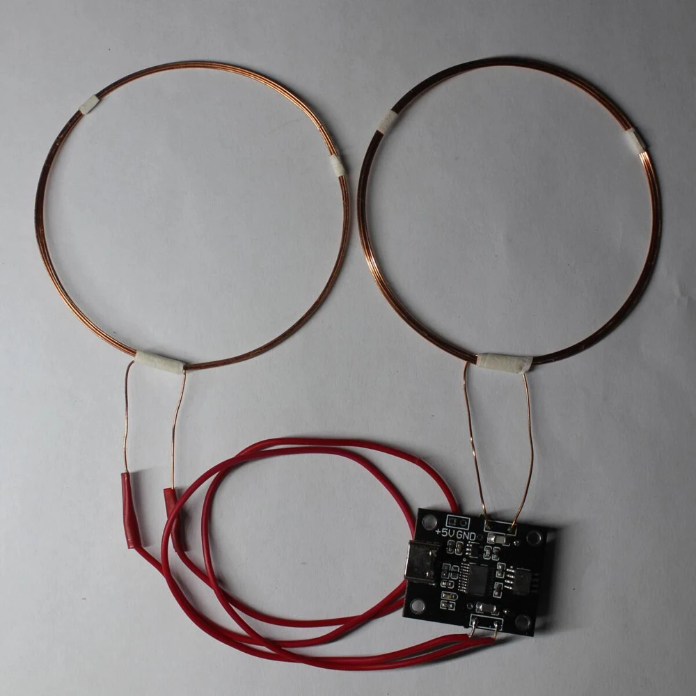 Transmisor de fuente de alimentación inalámbrica USB tipo c, bobina de inducción, carga inalámbrica + receptor de lámpara Led, juguetes Diy, barco,