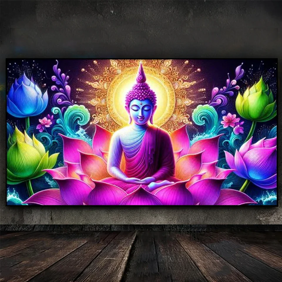 Mystery Lotus Buddha 5d Diy Diamond Painting New 2025 Full Diamond Mosaic Cross Stitch Kits Amazing Religion Home Decor Gift