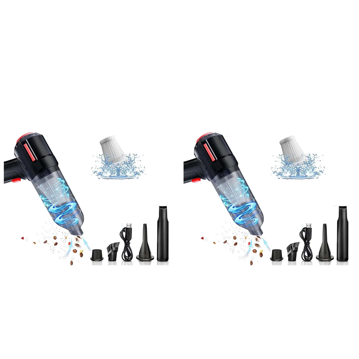 2X Compressed Air Duster Rechargeable Mini Vacuum Cleaner , 6000 PA, for Computer, Keyboard ,Laptop,Car Cleaner