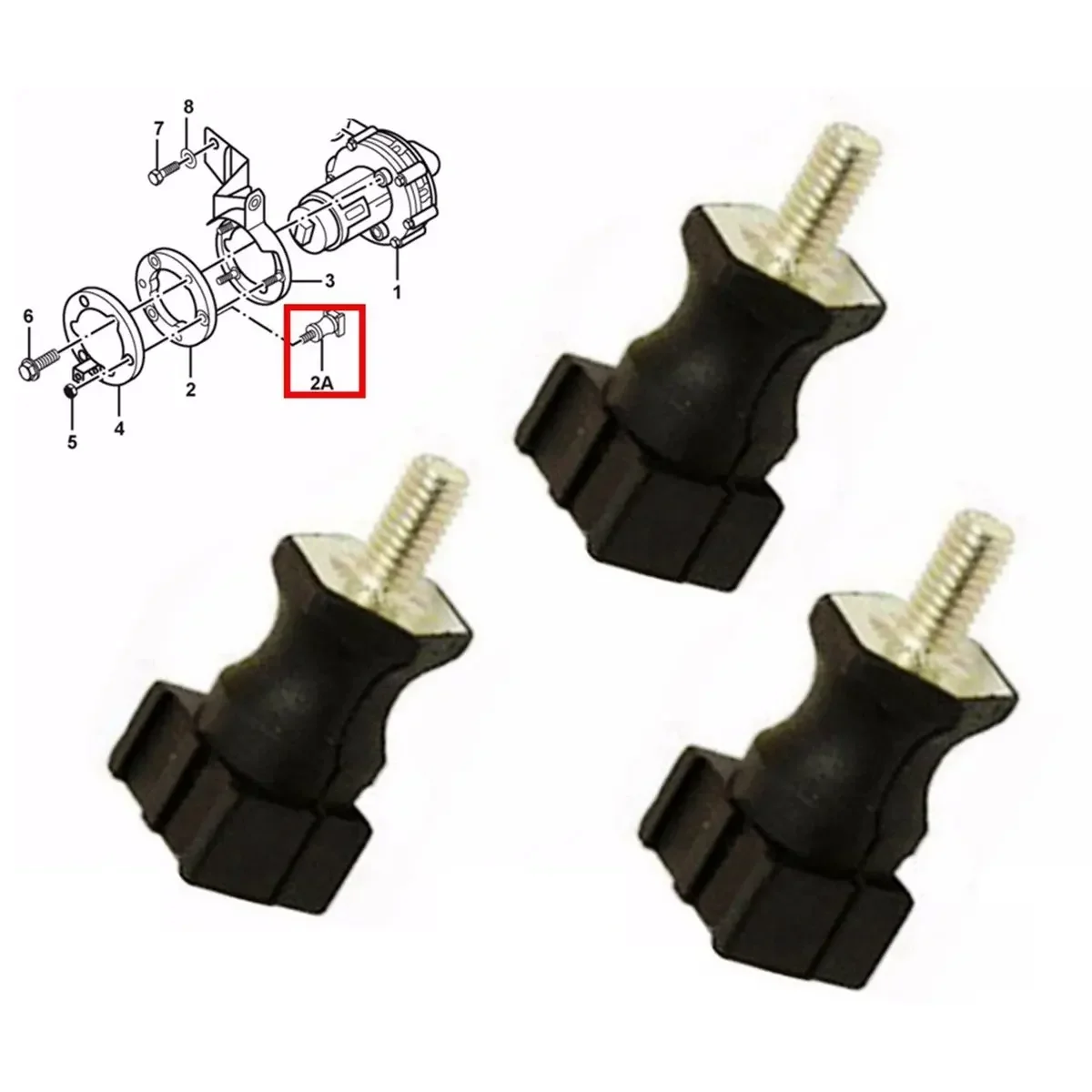 3Pcs 06A133567A Secondary Air Pump Rubber Mount For VW Beetle Golf for Jetta Passat 1999-2006