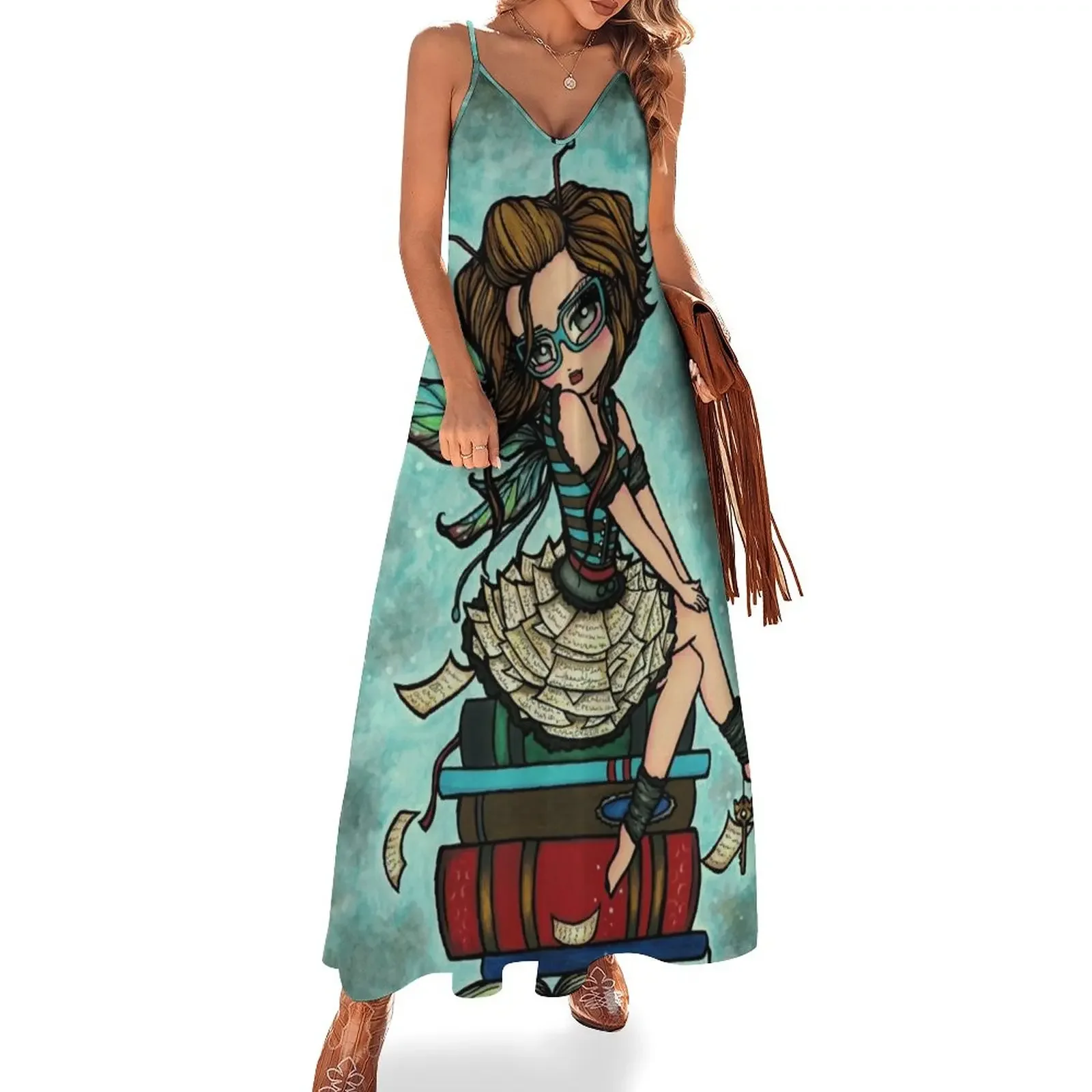 

Library Fairy Sleeveless Dress prom clothes beach outfits for women long sleeve dresses Women's clothing Dress