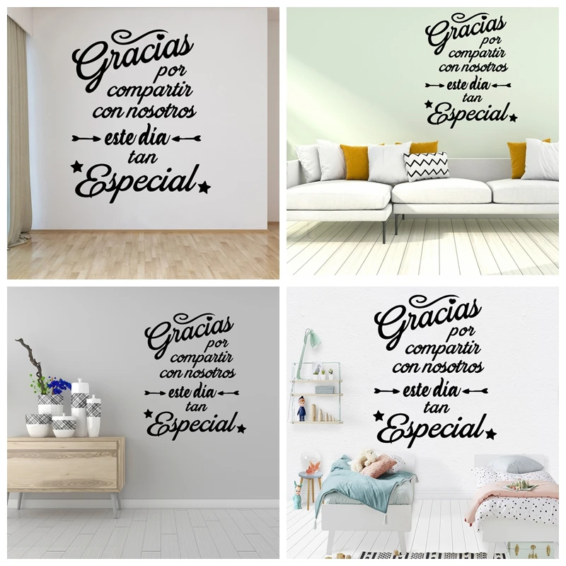 

1 pc Spanish phrase Wallsticker Vinyl Wall Sticker Home Decor Stickers for kids room Background Wall Art Decal Drop Shipping