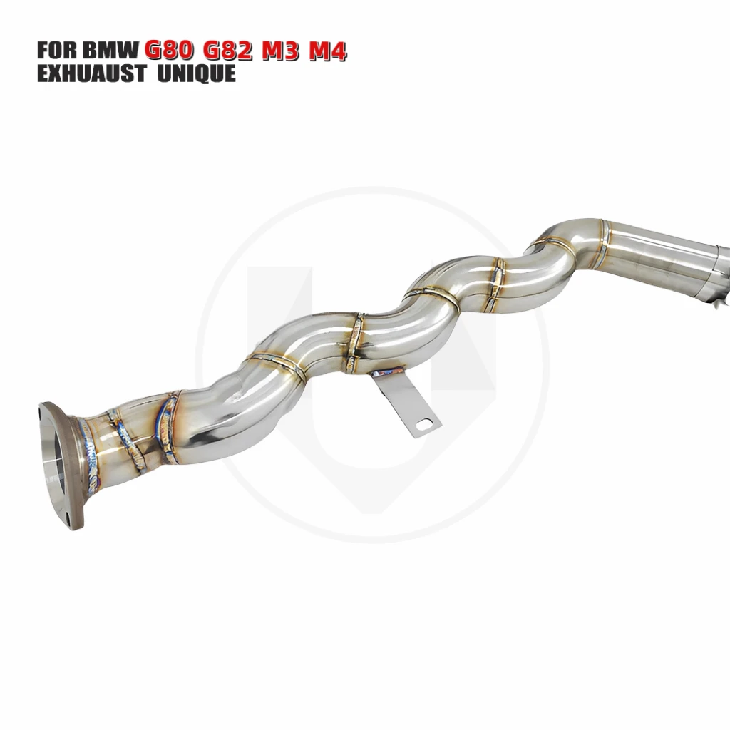 Unique exhaust system with high flow performance suitable for BMW G80 G82 M3 M4 and other long mid range