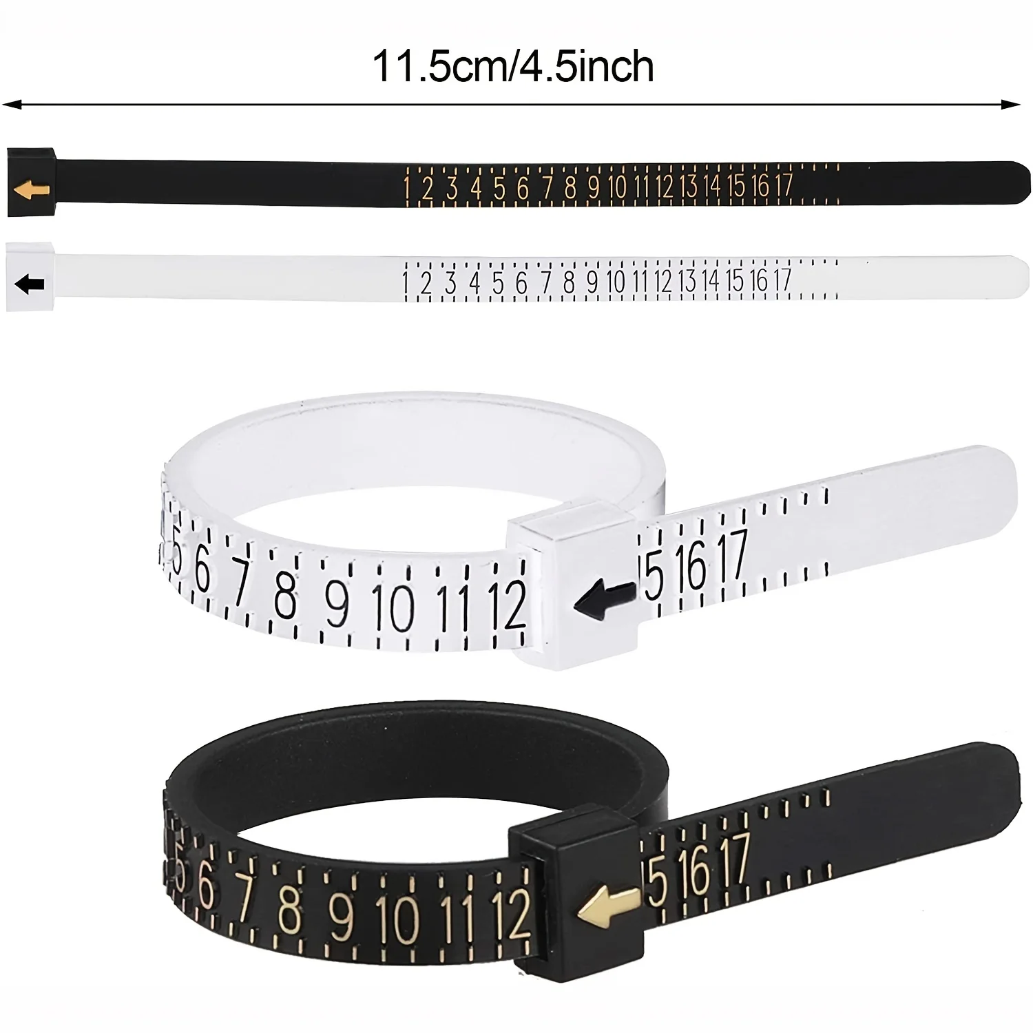 1pc of Finger Circumference Measuring Tool with Scale, Finger Circumference Measuring Ruler, Ring Size Measurer, Reusable Ring Measuring Tool - Detail 1