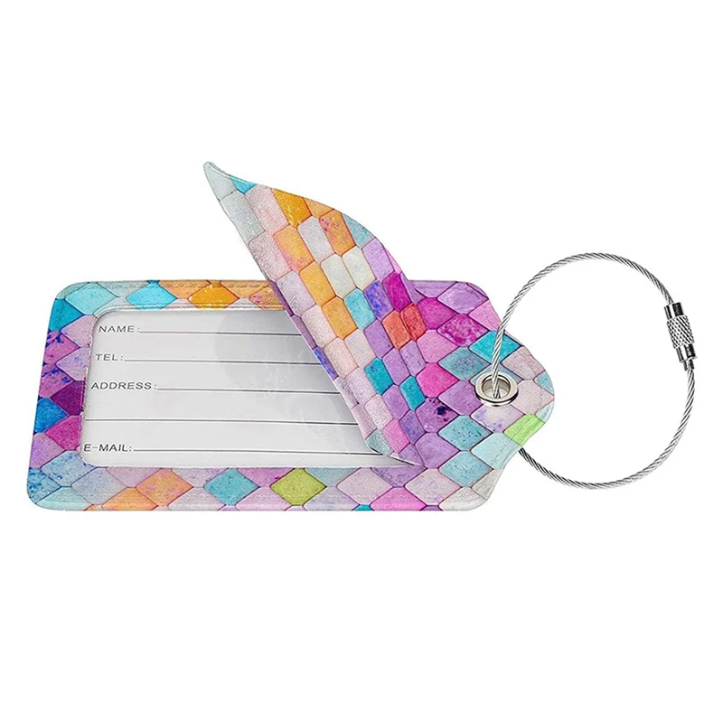 

CGS-(4-Piece Set) Travel Luggage Tag-Privacy Protection Sleeve With Stainless Steel Ring, All Kinds Of Luggage And Parcels