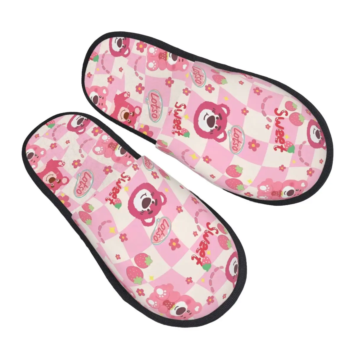 

Лотсо милый медведь клубничные зимние домашние тапочки для гостиной Toy Story мягкие домашние меховые шлепанцы нескользящие тапочки