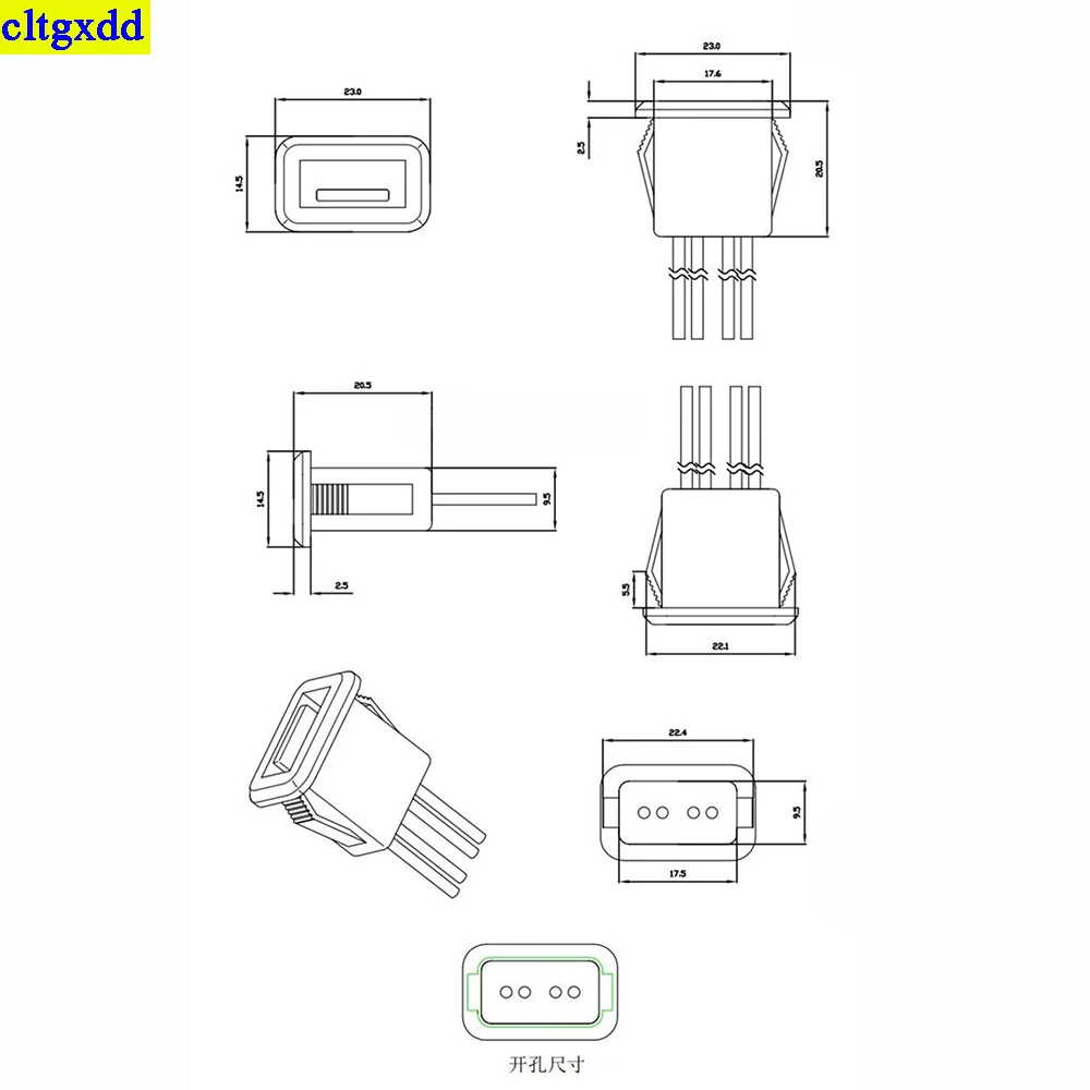cltgxdd 1-10 шт. 2-контактный 4-контактный разъем USB 2.0 «мама» 2P 4P USB 2.0 разъем для зарядки с кабелем разъем для зарядки интерфейс данных