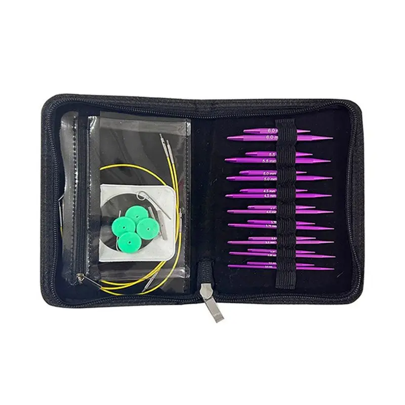 

AEE4-Crochet Hook Circular Knitting Needles Set DIY Art Craft Weaving Sewing Stitches Tools Crochet Needle Knitting Tools