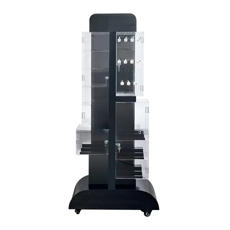 Modular Acrylic Floor Standing Makeup Display Stand with Light Emitting Diode