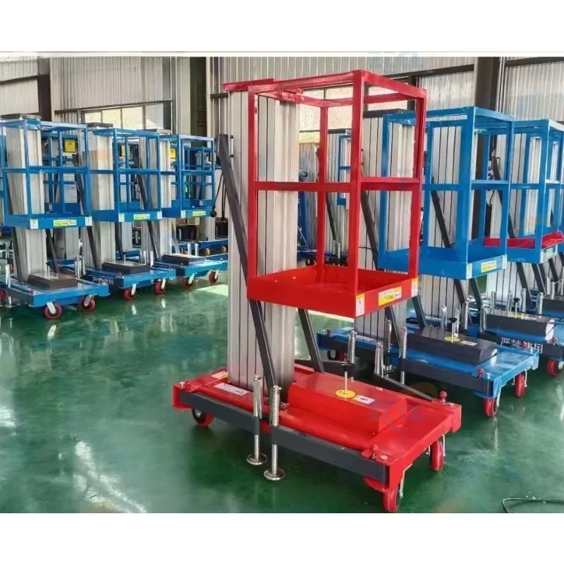 Customized 10m Battery Or Manual Double Mast Vertical Lift Aluminum Lift Single Person Elevator Electric Lift Ladder