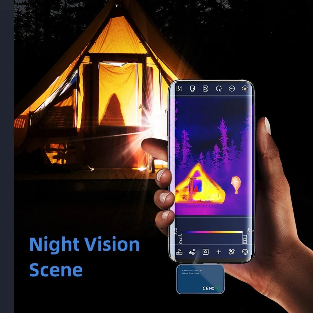 Mobile phone thermal imager T7 256 * 192 is suitable for Android card type 25Hz multi-language