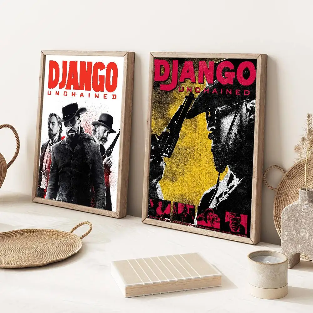 الفيلم الكلاسيكي جانغو غير مقيد ملصق جدار قماش اللوحة لنادي غرفة المعيشة ديكور المنزل #4
