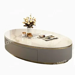 Oval Storage Coffee Table For Living Room Luxury Marble Nordic   Modern Design   Home Furniture