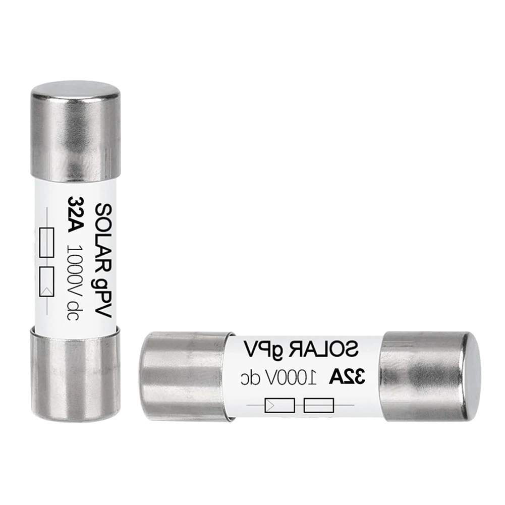 Pack of 10 ZTPV 25 DC 1000V 32A PV Fuses 10x38mm for Photovoltaic Array Protection gPV Category IEC60269 Certified