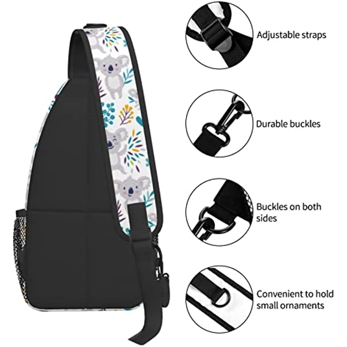 Koala Small Crossbody Backpack Sling Bag for Women Men Travel Hiking Chest Bag Daypack Kawaii Backpack for School Outdoor