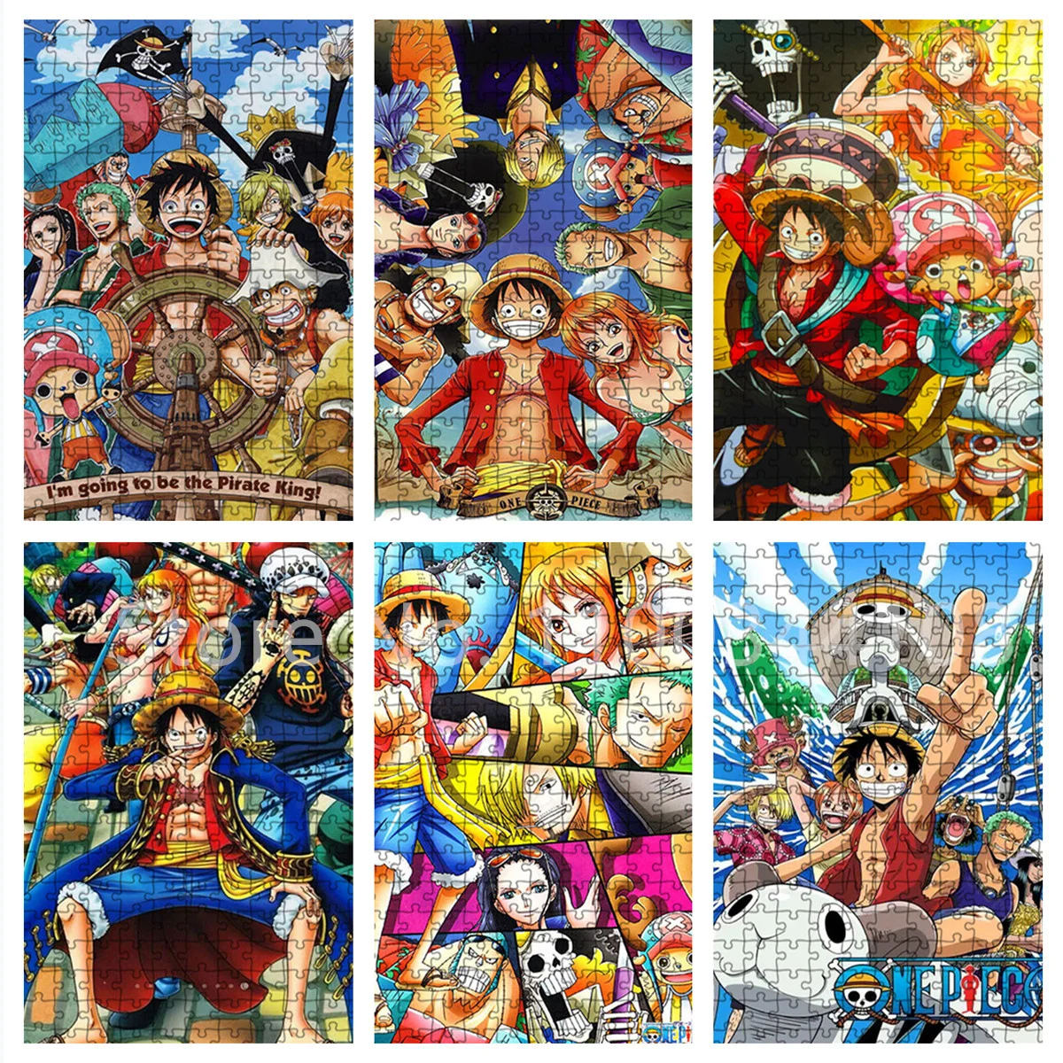 One Piece Jigsaw Puzzles Japanese Cartoon Anime Puzzle 300/500/1000 Pieces Adults Kids Decompression Educational Toys Handmade