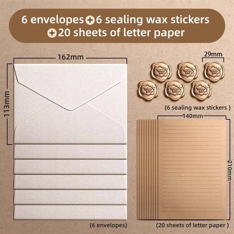 

Набор плотных льняных текстурированных конвертов и бумаги для писем в винтажном романтическом стиле для свадебных и выпускных приглашений