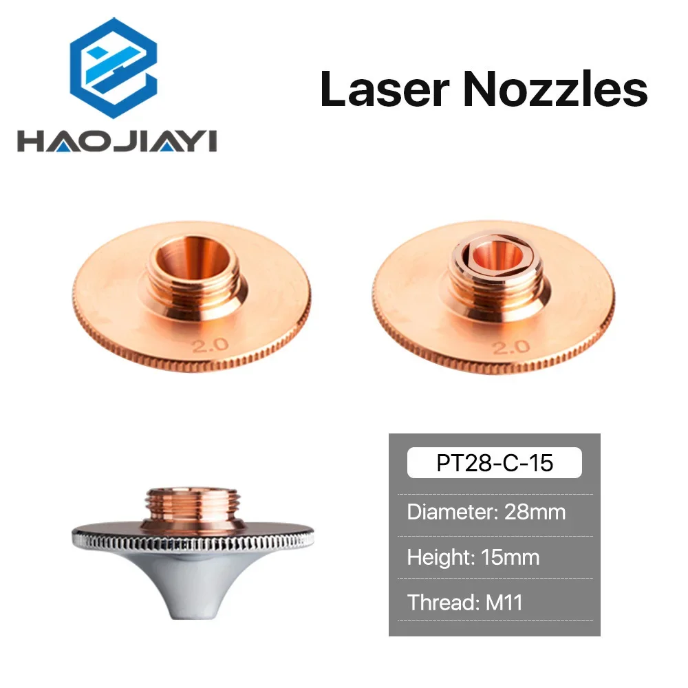 

Laser Nozzles Single Double Layer Dia.28mm Caliber 0.8 - 4.0 for OEM Precitec Fiber Laser Cutting Head