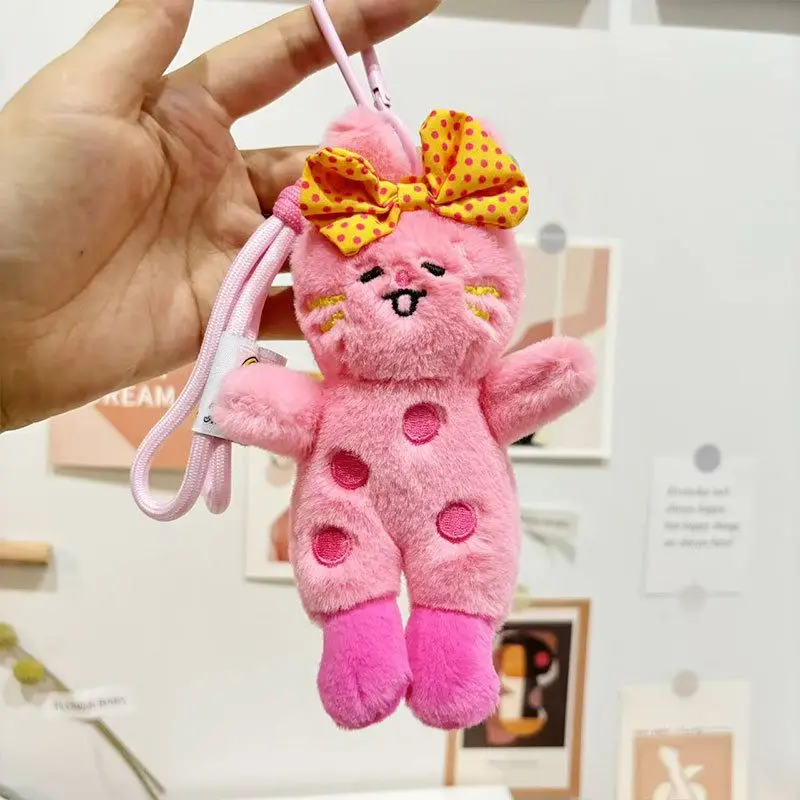 พวงกุญแจตุ๊กตาแมวน่ารักลายจุด สำหรับห้อยกระเป๋า ของขวัญ พวงกุญแจตุ๊กตาแมวการ์ตูน ขายส่ง