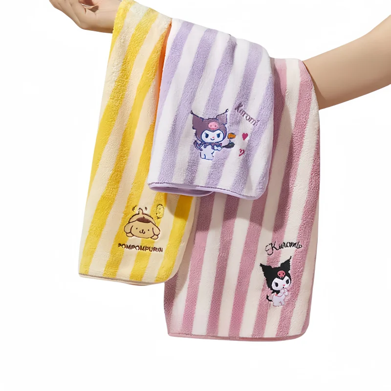 Sanrio Kurome Towel Face Wash Household Pure Cotton Water-Absorbent Quick-Drying Embroidered Antibacterial Face Towel Wholesale