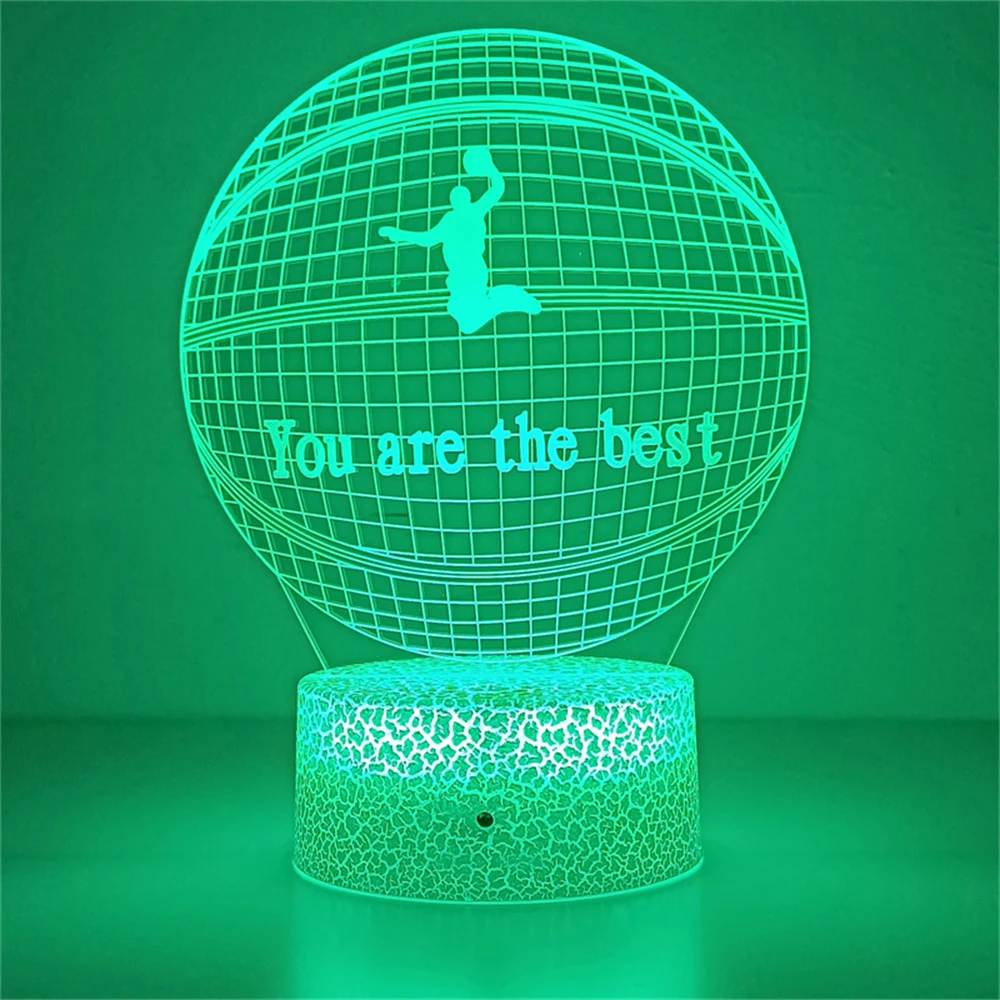 Children's Basketball Night Light 3D Illusion Light 16 Color With Remote Control LED Light Ambient Light Dimmable Christmas Gift